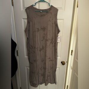 💕 Grey Tie Dye Tank Midi Dress Plus Size 3X *NWT* Old Navy